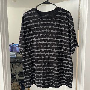 Bad Monday - Men's Barbed Wire All Over Print Black Tee (XL)